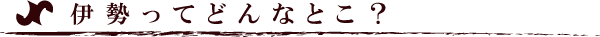 伊勢ってどんなとこ？